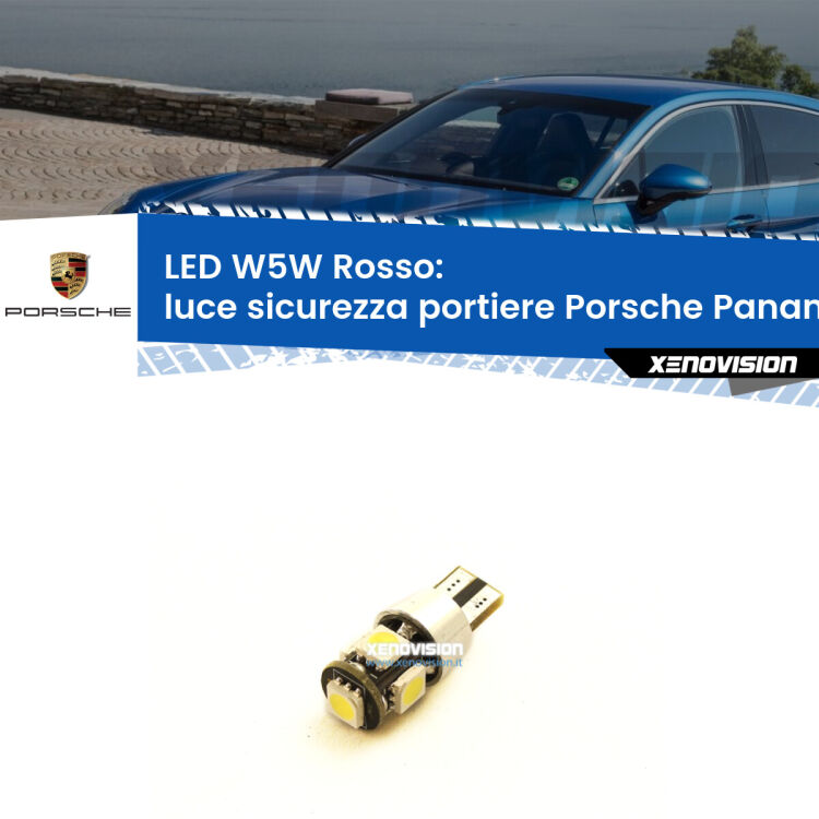 <strong>Luce Sicurezza Portiere LED rossa per Porsche Panamera</strong> 970 2009 - 2016. Lampada <strong>W5W</strong> canbus.
