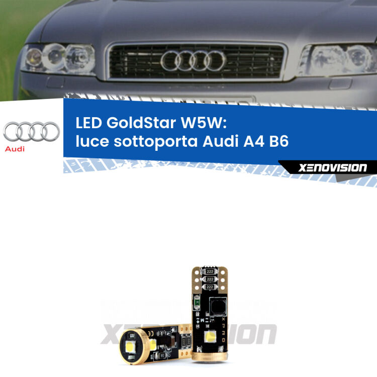 <strong>Luce Sottoporta LED Audi A4</strong> B6 2000 - 2004: ottima luminosità a 360 gradi. Si inseriscono ovunque. Canbus, Top Quality.