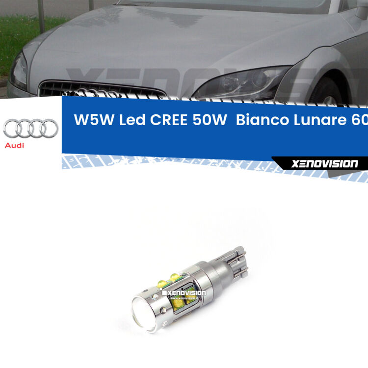 0 Torpedo W5W: LED per Luce Sottoporta TT (8J) 2006 -2014 <p><span style="color: #626262;">15.0x volte più luce. </span><span style="color: #626262;">Lampadina Led per luce sottoporta Audi TT con 10 chip Led CREE da 5W ciascuno. lluminazione poderosa a 360 gradi, luminosità incredibile. Qualità Massima Garantita.</span></p>
