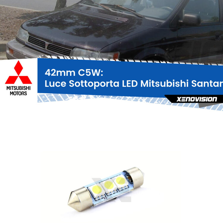 Lampadina eccezionalmente duratura, canbus e luminosa. C5W 42mm perfetto per Luce Sottoporta LED Mitsubishi Santamo  1999 - 2004<br />.