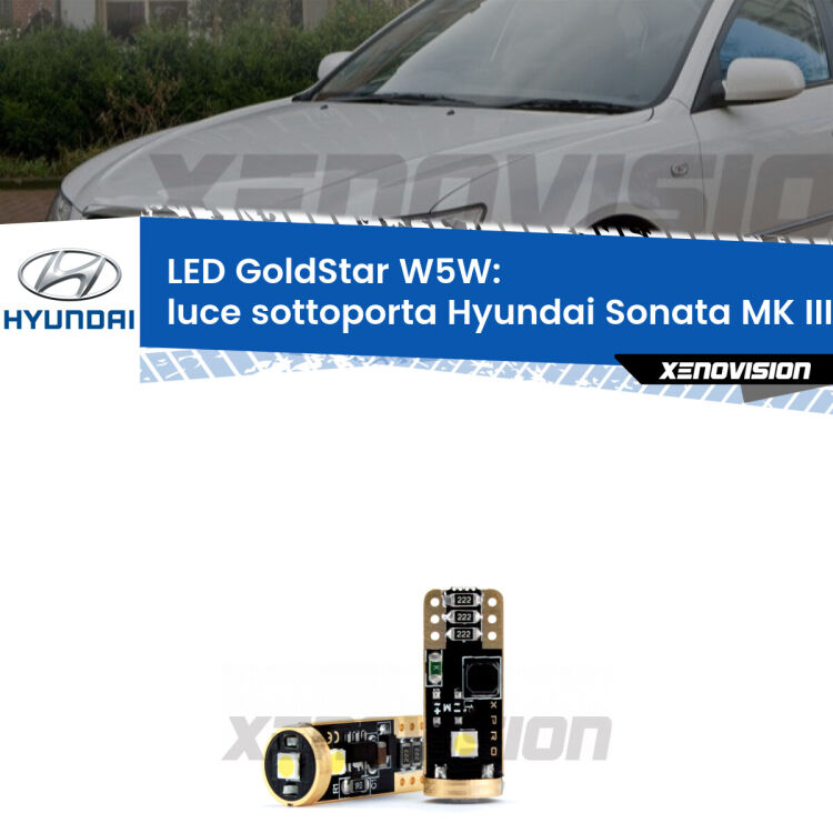 <strong>Luce Sottoporta LED Hyundai Sonata MK III</strong> EF 1998 - 2004: ottima luminosità a 360 gradi. Si inseriscono ovunque. Canbus, Top Quality.
