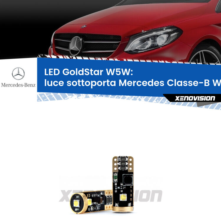 <strong>Luce Sottoporta LED Mercedes Classe-B</strong> W246, W242 2011 - 2018: ottima luminosità a 360 gradi. Si inseriscono ovunque. Canbus, Top Quality.