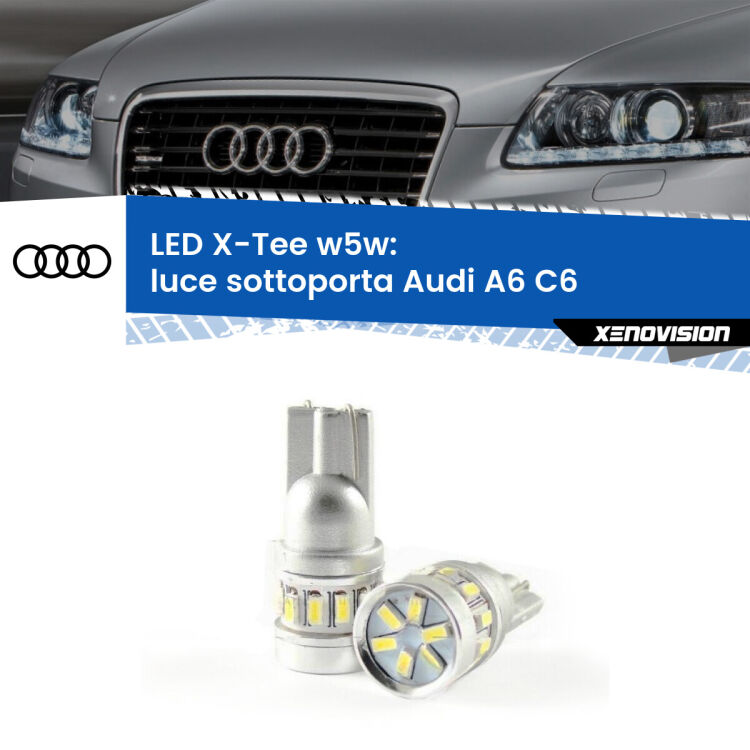 0 Luce Sottoporta LED per Audi A6 C6 2004 - 2011: W5W X-Tee <strong>LED luce sottoporta per Audi A6</strong> C6 2004 - 2011. Lampade <strong>W5W</strong> modello X-Tee Xenovision top di gamma.