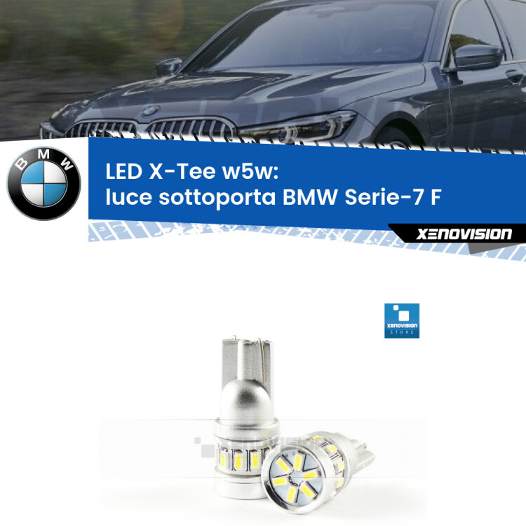 <strong>LED luce sottoporta per BMW Serie-7</strong> F 2009 - 2015. Lampade <strong>W5W</strong> modello X-Tee Xenovision top di gamma.