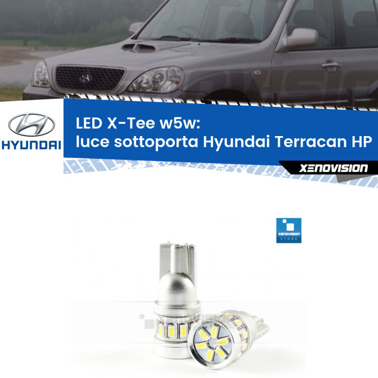 <strong>LED luce sottoporta per Hyundai Terracan</strong> HP 2001 - 2006. Lampade <strong>W5W</strong> modello X-Tee Xenovision top di gamma.