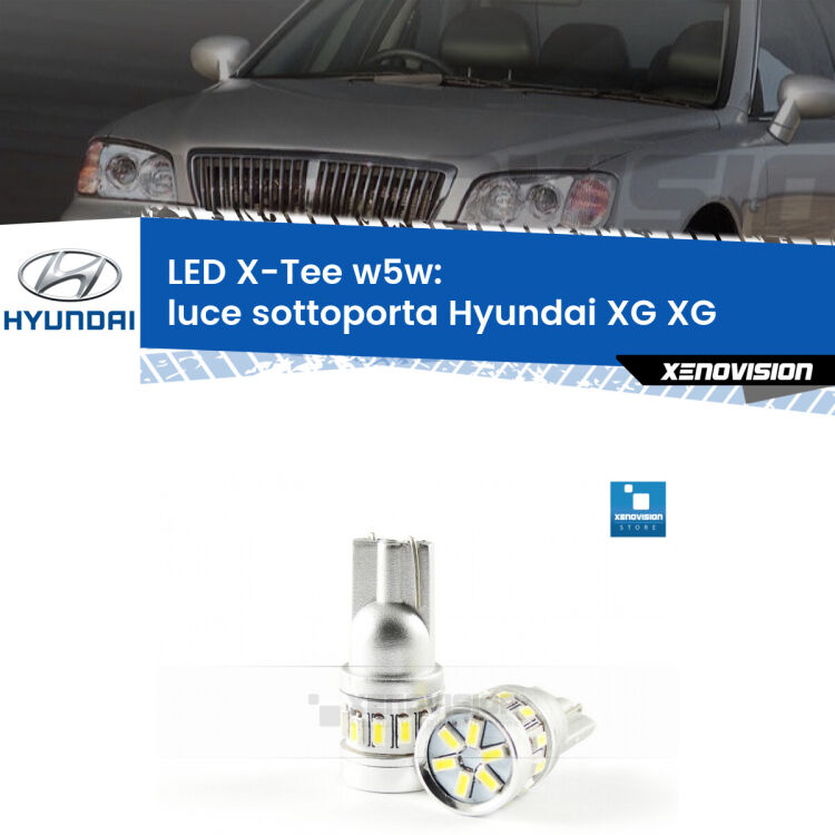 <strong>LED luce sottoporta per Hyundai XG</strong> XG 1998 - 2005. Lampade <strong>W5W</strong> modello X-Tee Xenovision top di gamma.