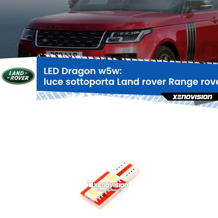 <strong>LED luce sottoporta per Land rover Range rover II</strong> P38A 1994 - 2002. Lampade <strong>W5W</strong> a illuminazione laterale modello Dragon Xenovision.