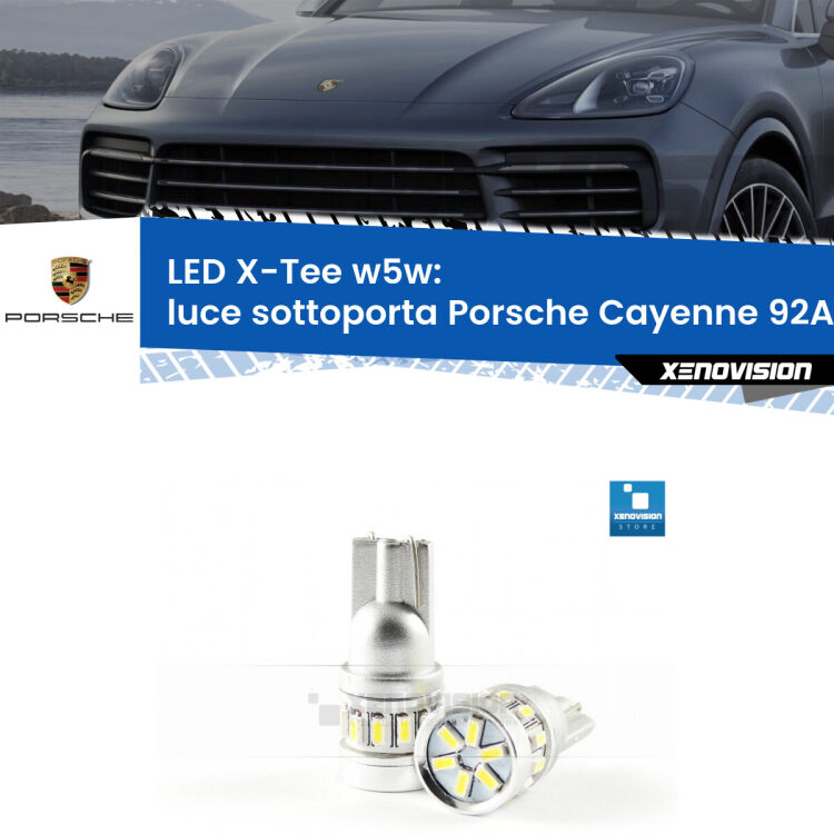 <strong>LED luce sottoporta per Porsche Cayenne</strong> 92A 2010 in poi. Lampade <strong>W5W</strong> modello X-Tee Xenovision top di gamma.