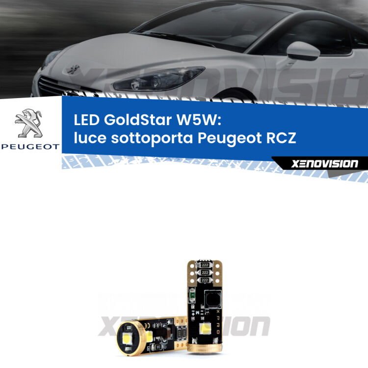 <strong>Luce Sottoporta LED Peugeot RCZ</strong>  2010 - 2015: ottima luminosità a 360 gradi. Si inseriscono ovunque. Canbus, Top Quality.