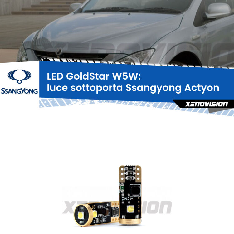 <strong>Luce Sottoporta LED Ssangyong Actyon</strong>  2006 - 2017: ottima luminosità a 360 gradi. Si inseriscono ovunque. Canbus, Top Quality.