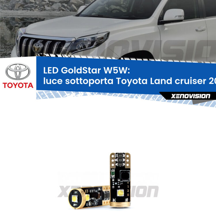 <strong>Luce Sottoporta LED Toyota Land cruiser 200</strong> J200 2007 in poi: ottima luminosità a 360 gradi. Si inseriscono ovunque. Canbus, Top Quality.