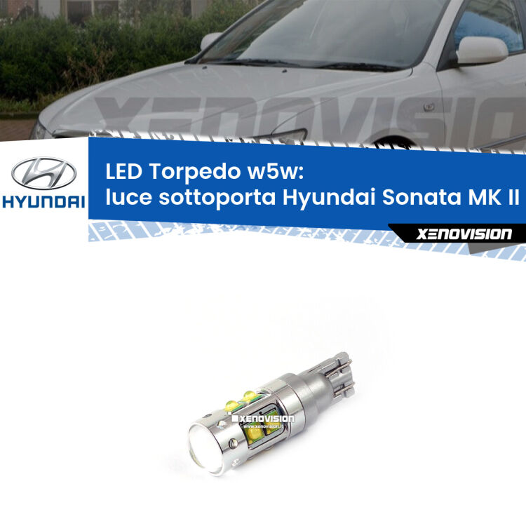 <strong>Luce Sottoporta LED 6000k per Hyundai Sonata MK II</strong> Y-3 1993 - 1998. Lampadine <strong>W5W</strong> canbus modello Torpedo.