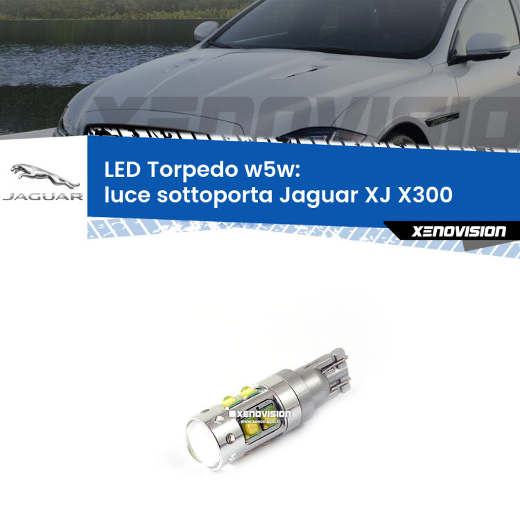 <strong>Luce Sottoporta LED 6000k per Jaguar XJ</strong> X300 1994 - 1997. Lampadine <strong>W5W</strong> canbus modello Torpedo.
