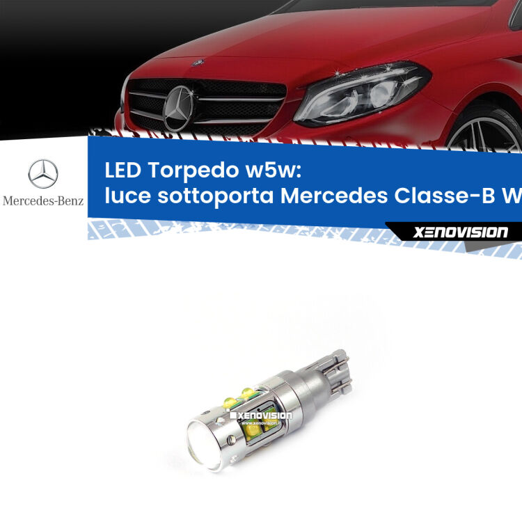 <strong>Luce Sottoporta LED 6000k per Mercedes Classe-B</strong> W246, W242 2011 - 2018. Lampadine <strong>W5W</strong> canbus modello Torpedo.