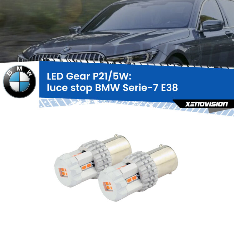 <strong>Luce Stop LED per BMW Serie-7</strong> E38 1998 - 2001. Due lampade <strong>P21/5W</strong> rosse non canbus modello Gear.