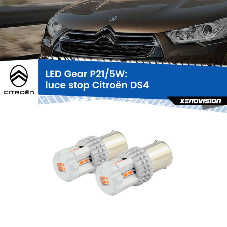 0 Luce Stop LED Citroën DS4 2011 - 2015: P21/5W Gear <strong>Luce Stop LED per Citroën DS4</strong> 2011 - 2015. Due lampade <strong>P21/5W</strong> rosse non canbus modello Gear.