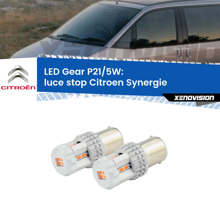 <strong>Luce Stop LED per Citroen Synergie</strong>  1994 - 2002. Due lampade <strong>P21/5W</strong> rosse non canbus modello Gear.
