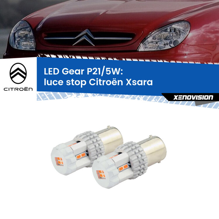 0 Luce Stop LED Citroën Xsara  1997 - 2005: P21/5W Gear <strong>Luce Stop LED per Citroën Xsara</strong>  1997 - 2005. Due lampade <strong>P21/5W</strong> rosse non canbus modello Gear.