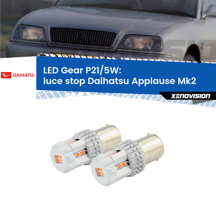 <strong>Luce Stop LED per Daihatsu Applause</strong> Mk2 1997 - 2000. Due lampade <strong>P21/5W</strong> rosse non canbus modello Gear.