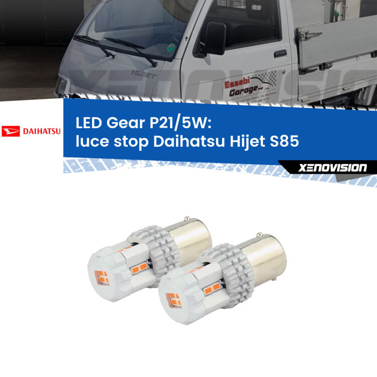 <strong>Luce Stop LED per Daihatsu Hijet</strong> S85 1992 - 2005. Due lampade <strong>P21/5W</strong> rosse non canbus modello Gear.