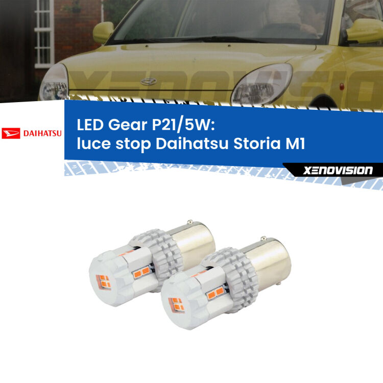 <strong>Luce Stop LED per Daihatsu Storia</strong> M1 1998 - 2005. Due lampade <strong>P21/5W</strong> rosse non canbus modello Gear.