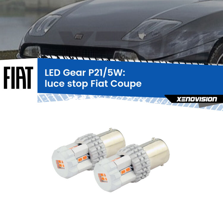 0 Luce Stop LED Fiat Coupe  1993 - 2000: P21/5W Gear <strong>Luce Stop LED per Fiat Coupe</strong>  1993 - 2000. Due lampade <strong>P21/5W</strong> rosse non canbus modello Gear.