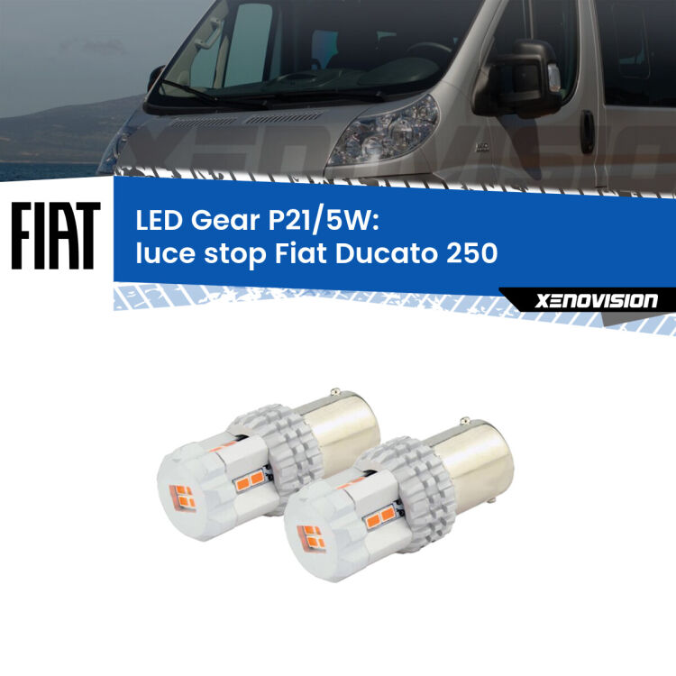 0 Luce Stop LED Fiat Ducato 250 2006 - 2018: P21/5W Gear <strong>Luce Stop LED per Fiat Ducato</strong> 250 2006 - 2018. Due lampade <strong>P21/5W</strong> rosse non canbus modello Gear.