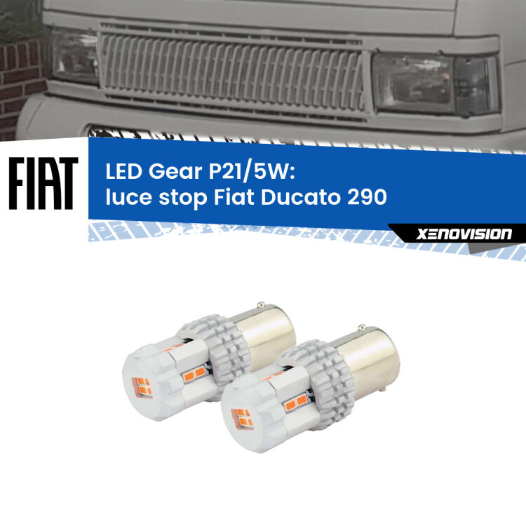 0 Luce Stop LED Fiat Ducato 290 1989 - 1994: P21/5W Gear <strong>Luce Stop LED per Fiat Ducato</strong> 290 1989 - 1994. Due lampade <strong>P21/5W</strong> rosse non canbus modello Gear.