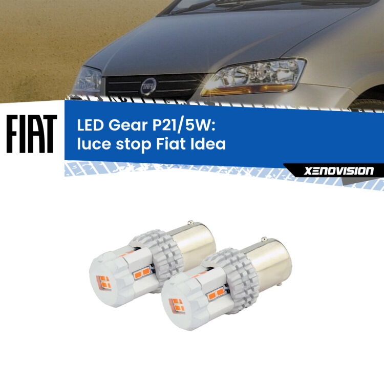 0 Luce Stop LED Fiat Idea  2003 - 2015: P21/5W Gear <strong>Luce Stop LED per Fiat Idea</strong>  2003 - 2015. Due lampade <strong>P21/5W</strong> rosse non canbus modello Gear.