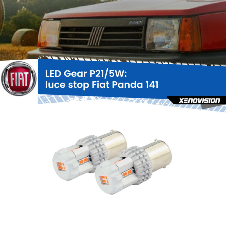 <strong>Luce Stop LED per Fiat Panda</strong> 141 1982 - 2004. Due lampade <strong>P21/5W</strong> rosse non canbus modello Gear.