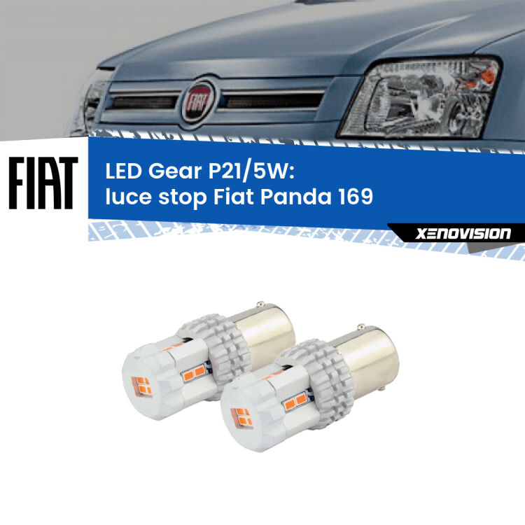 0 Luce Stop LED Fiat Panda 169 2003 - 2012: P21/5W Gear <strong>Luce Stop LED per Fiat Panda</strong> 169 2003 - 2012. Due lampade <strong>P21/5W</strong> rosse non canbus modello Gear.