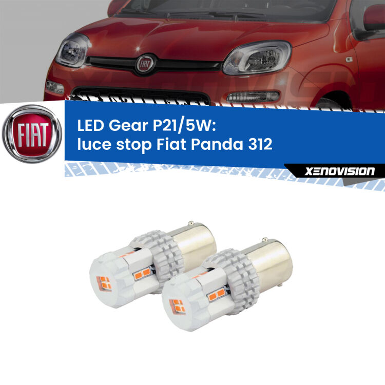 <strong>Luce Stop LED per Fiat Panda</strong> 312 2012 in poi. Due lampade <strong>P21/5W</strong> rosse non canbus modello Gear.
