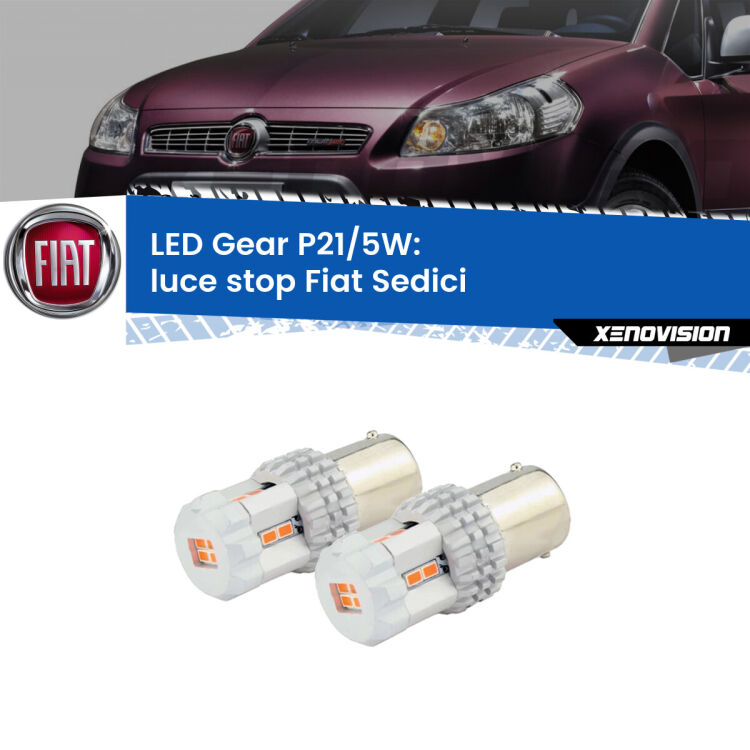 <strong>Luce Stop LED per Fiat Sedici</strong>  2006 - 2014. Due lampade <strong>P21/5W</strong> rosse non canbus modello Gear.