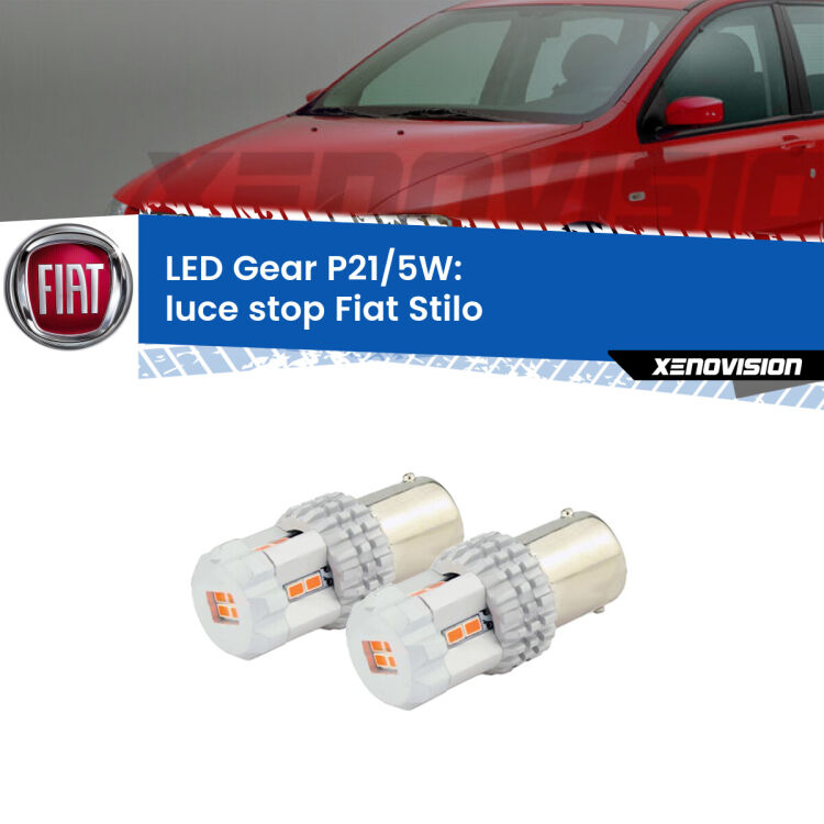 <strong>Luce Stop LED per Fiat Stilo</strong>  2001 - 2006. Due lampade <strong>P21/5W</strong> rosse non canbus modello Gear.