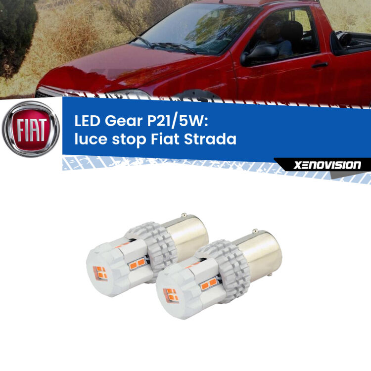 <strong>Luce Stop LED per Fiat Strada</strong>  versione 2. Due lampade <strong>P21/5W</strong> rosse non canbus modello Gear.