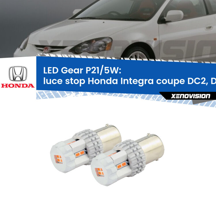 0 Luce Stop LED Honda Integra coupe DC2, DC4 1997 - 2001: P21/5W Gear <strong>Luce Stop LED per Honda Integra coupe</strong> DC2, DC4 1997 - 2001. Due lampade <strong>P21/5W</strong> rosse non canbus modello Gear.