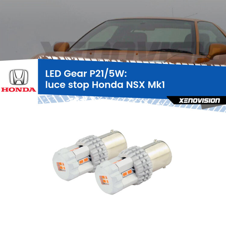 0 Luce Stop LED Honda NSX Mk1 2001 - 2005: P21/5W Gear <strong>Luce Stop LED per Honda NSX</strong> Mk1 2001 - 2005. Due lampade <strong>P21/5W</strong> rosse non canbus modello Gear.