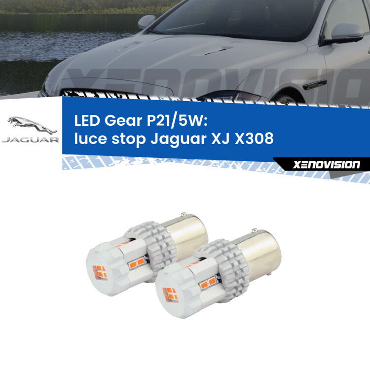 <strong>Luce Stop LED per Jaguar XJ</strong> X308 1997 - 2003. Due lampade <strong>P21/5W</strong> rosse non canbus modello Gear.