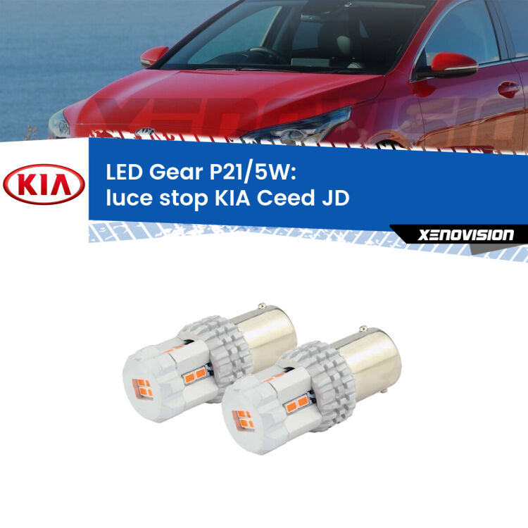 <strong>Luce Stop LED per KIA Ceed</strong> JD 2012 - 2017. Due lampade <strong>P21/5W</strong> rosse non canbus modello Gear.