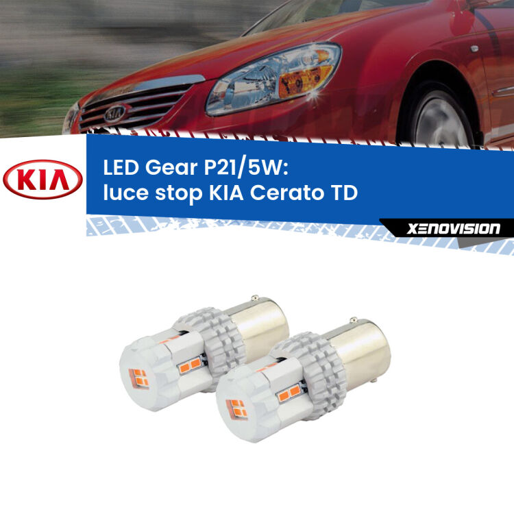 <strong>Luce Stop LED per KIA Cerato</strong> TD 2008 - 2011. Due lampade <strong>P21/5W</strong> rosse non canbus modello Gear.