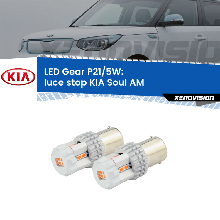 <strong>Luce Stop LED per KIA Soul</strong> AM 2009 - 2014. Due lampade <strong>P21/5W</strong> rosse non canbus modello Gear.