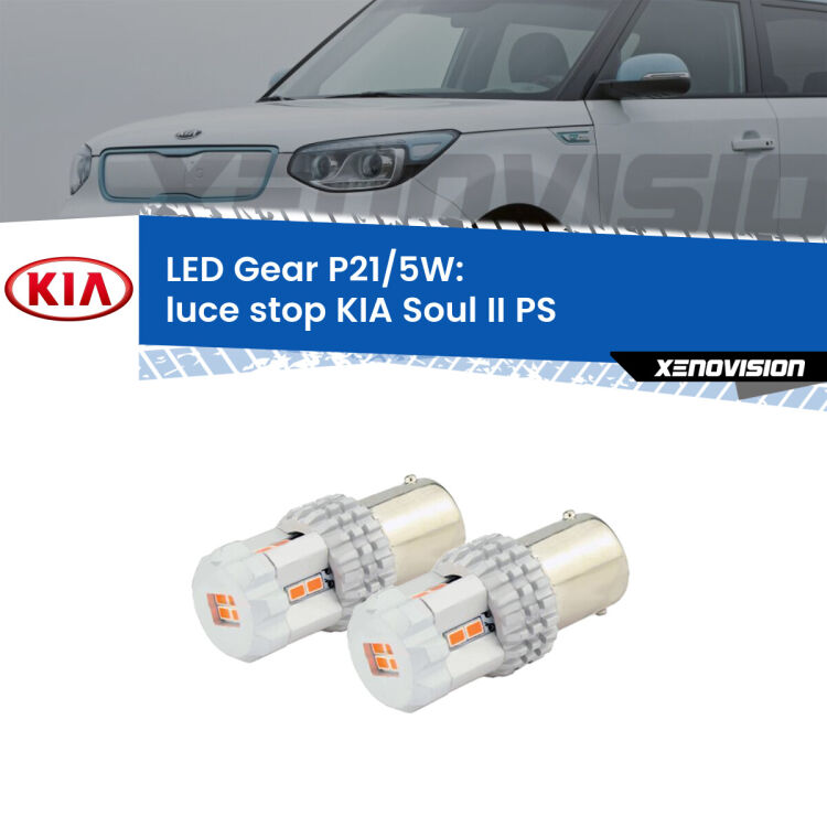 <strong>Luce Stop LED per KIA Soul II</strong> PS 2015 in poi. Due lampade <strong>P21/5W</strong> rosse non canbus modello Gear.
