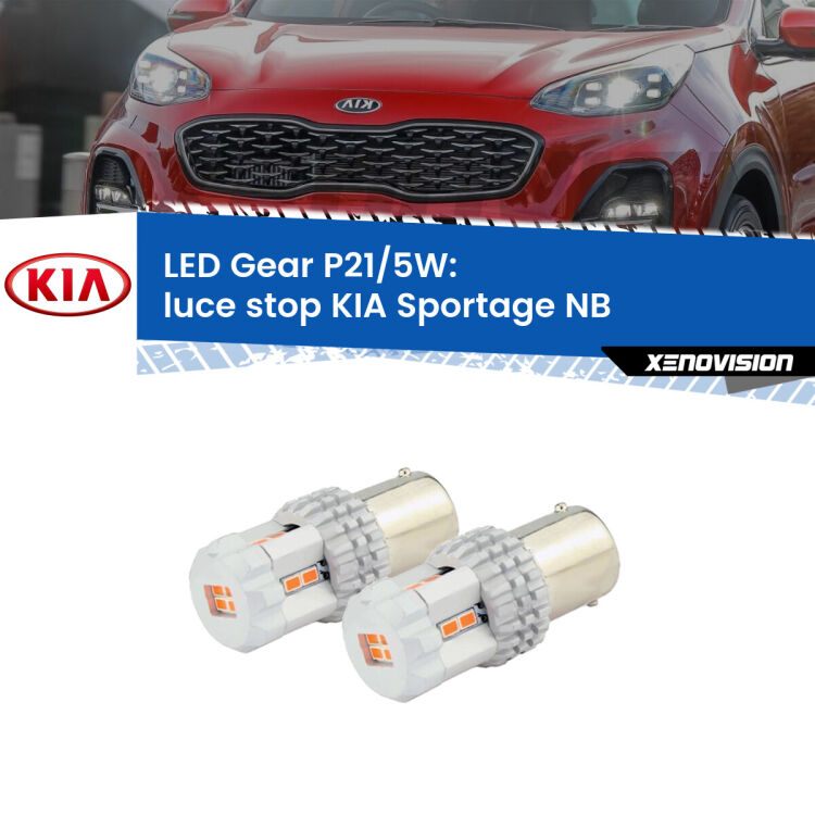 <strong>Luce Stop LED per KIA Sportage</strong> NB 1993 - 2003. Due lampade <strong>P21/5W</strong> rosse non canbus modello Gear.