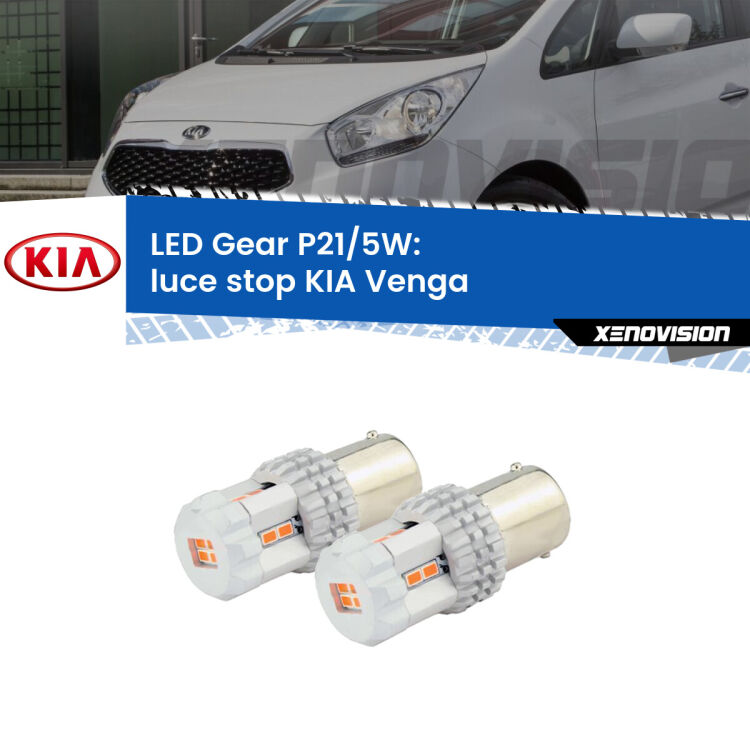<strong>Luce Stop LED per KIA Venga</strong>  2010 - 2019. Due lampade <strong>P21/5W</strong> rosse non canbus modello Gear.