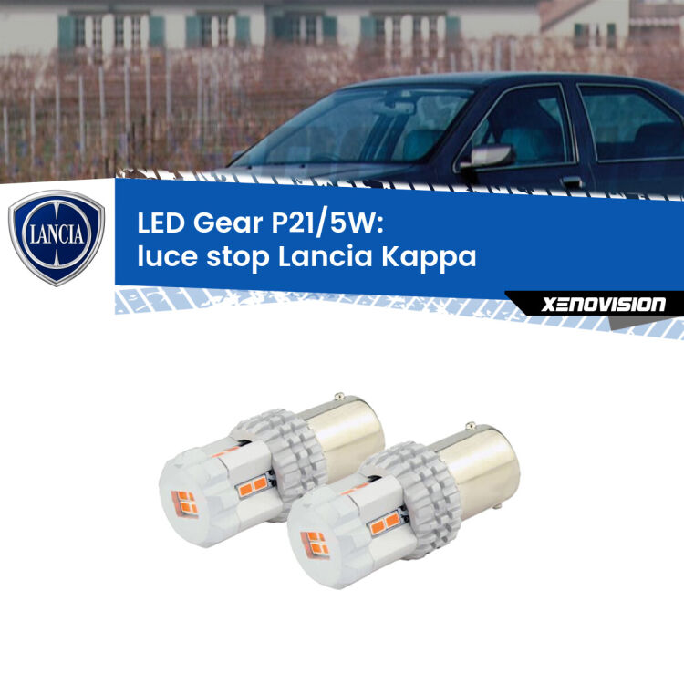 <strong>Luce Stop LED per Lancia Kappa</strong>  1994 - 2001. Due lampade <strong>P21/5W</strong> rosse non canbus modello Gear.