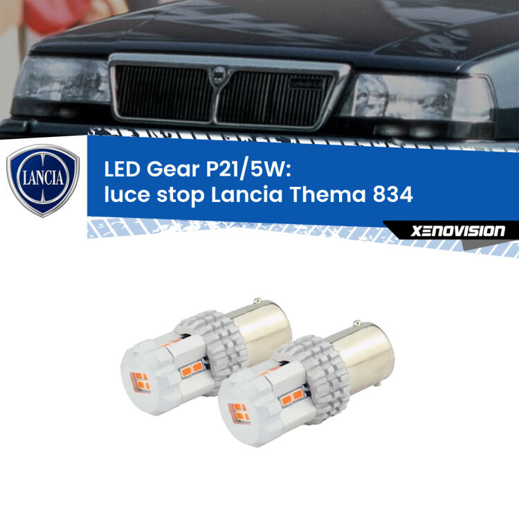 <strong>Luce Stop LED per Lancia Thema</strong> 834 1992 - 1994. Due lampade <strong>P21/5W</strong> rosse non canbus modello Gear.