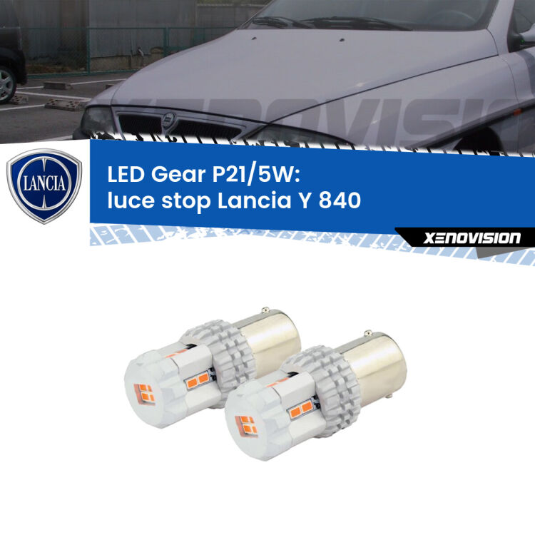 <strong>Luce Stop LED per Lancia Y</strong> 840 1995 - 2003. Due lampade <strong>P21/5W</strong> rosse non canbus modello Gear.