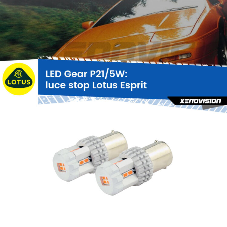 <strong>Luce Stop LED per Lotus Esprit</strong>  1989 - 2003. Due lampade <strong>P21/5W</strong> rosse non canbus modello Gear.