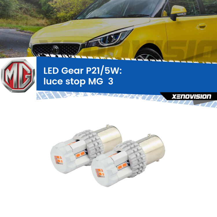 0 Luce Stop LED MG  3  2011 in poi: P21/5W Gear <strong>Luce Stop LED per MG  3</strong>  2011 in poi. Due lampade <strong>P21/5W</strong> rosse non canbus modello Gear.
