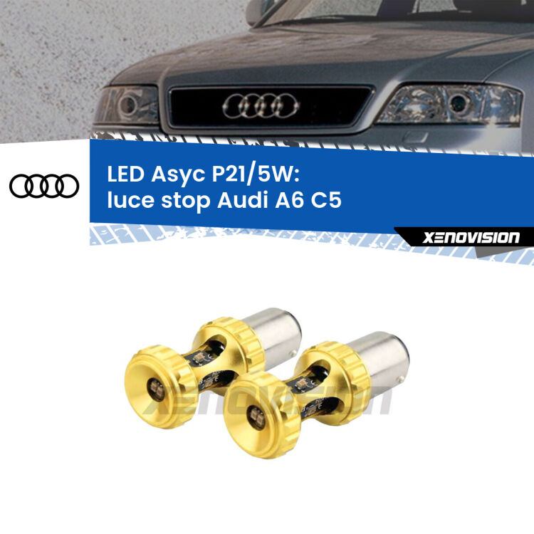 0 luce Stop LED per Audi A6 C5 1997 - 2004: p21/5w Asyc <strong>luce stop LED per Audi A6</strong> C5 1997 - 2004. Lampadina <strong>P21/5W</strong> rossa Canbus modello Asyc Xenovision.
